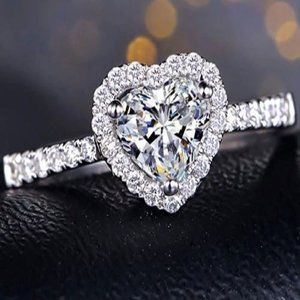 Women's 925 Sterling Silver Heart Ring